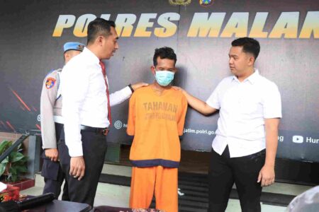 Polres Malang Tangkap Pelaku Pembunuhan Wanita di Gubuk Sawah Foto BeritaJatim.com