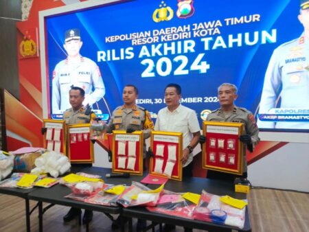 Kasus yang Diungkap Polres Kediri Kota Selama 2024 Foto BeritaJatim.com