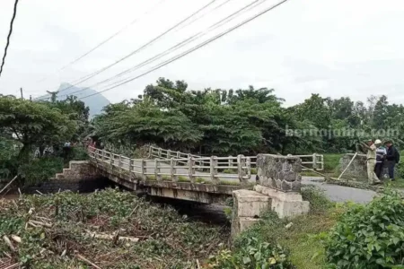 Jembatan Penghubung Desa di Tulungagung Patah Foto BeritaJatim.com