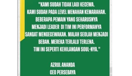 Empat Kali Gagal Menang, Presiden Persebaya Tulis ‘Feed’ Galau di Akun Official Foto BeritaJatim.com