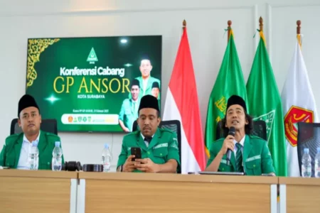 Ahnaf Al Ashbahani Terpilih Aklamasi Ketua GP Ansor Surabaya Foto BeritaJatim.com