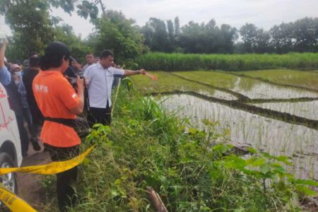 Pria Magetan Ditemukan Meninggal di Sawah, Motor Ikut Tercebur Foto BeritaJatim.com
