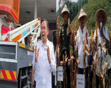 Bupati Fawait Apel Mobil Plat Merah, Wabup Djoko Pimpin Panen Jagung Foto BeritaJatim.com