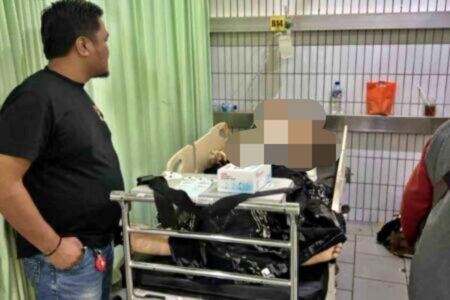 Warga Gresik Ditikam Pisau di Dekat Pos Polisi Jalan Jakarta Surabaya Foto BeritaJatim.com