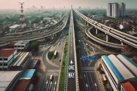 Arus Mudik Lebaran, Jalan Letjen Sutoyo Sidoarjo Medaeng Satu Arah Foto BeritaJatim.com