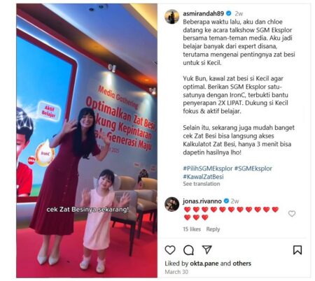 Asmirandah Ajak Ibu Rumah Tangga Optimalkan Kepintaran Anak dengan Penuhi Kebutuhan Zat Besi Foto BeritaJatim.com