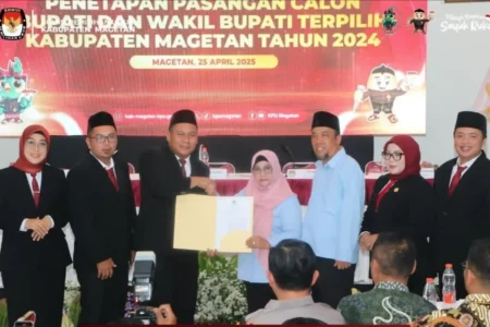 KPU Kabupaten Magetan Resmi Tetapkan Bupati dan Wabup Terpilih 2024 Foto BeritaJatim.com