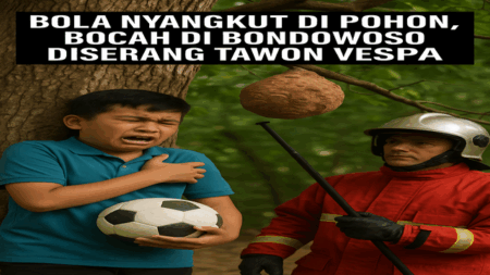 Tawon Vespa Serang Bocah Asal Bondowoso saat Ambil Bola yang Tersangkut di Pohon Foto BeritaJatim.com