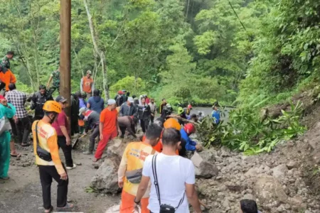 Longsor Landa Tiga Wilayah di Magetan, Akses Jalan dan Fasilitas Air Minum Terdampak Foto BeritaJatim.com