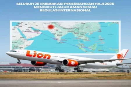 Lion Air Tegaskan Penerbangan Haji 2025 Tidak Lewati Wilayah Udara Pakistan dan India Utara Foto BeritaJatim.com