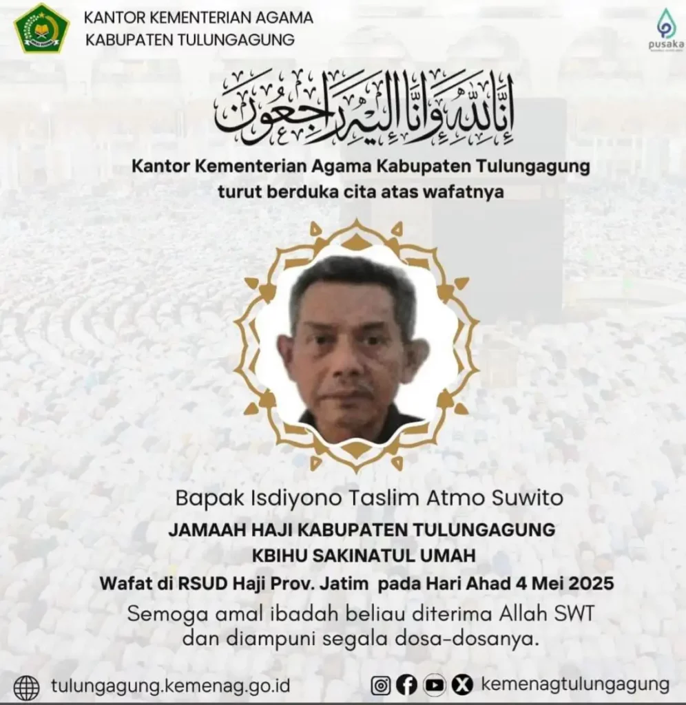 Gagal Terbang ke Tanah Suci, Calon Haji Tulungagung Meninggal di RS Haji Foto BeritaJatim.com