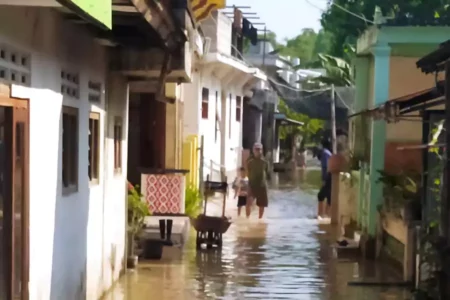 Banjir di Lamongan Meluas, 16 Desa di 5 Kecamatan Terdampak Foto BeritaJatim.com