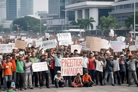 May Day 2025, Buruh Se-Jatim Serukan Gus Dur Sebagai Pahlawan Nasional Foto BeritaJatim.com
