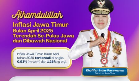 Inflasi April 2025 Terendah se-Pulau Jawa, Khofifah: Bukti Jatim Berhasil Stabilkan Harga Foto BeritaJatim.com