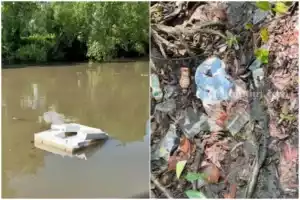 Sampah Plastik Ancam Kelestarian Ekowisata Mangrove Wonorejo Surabaya Foto BeritaJatim.com