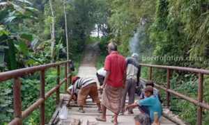 Jembatan di Sampang Alami Rusak Parah Warga Perbaiki Secara Gotong Royong Foto BeritaJatim.com