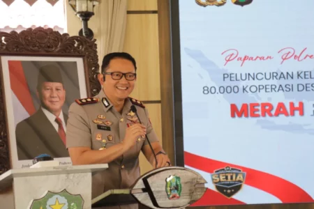 Kapolres Magetan Soroti Pentingnya Mitigasi Risiko saat Pengukuhan KDMP Foto BeritaJatim.com