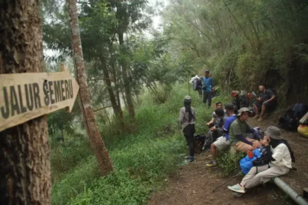 Tak Hanya Kenakan Gelang RFID, Pendaki Gunung Semeru Diwajibkan Pakai Jasa Pendamping Foto BeritaJatim.com