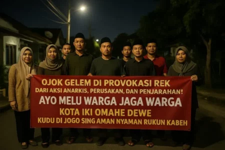 Poster “Warga Jaga Warga” Ramai di Jatim, Tolak Provokator dan Aksi Anarkis Foto BeritaJatim.com