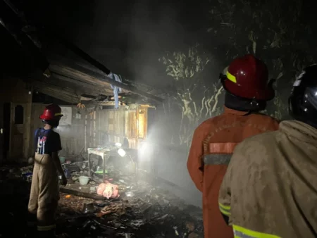 Kebakaran di Donorojo Pacitan, Kandang Sapi dan Dapur Hangus Dilalap Api Foto BeritaJatim.com