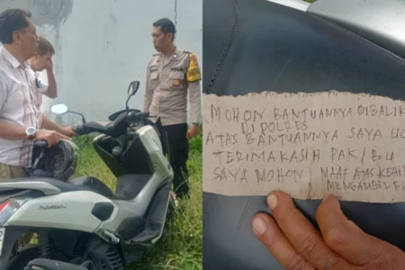 Misteri Motor NMAX di Lahan Kosong Kediri dengan Pesan di Kardus, Barang Jarahan? Foto BeritaJatim.com