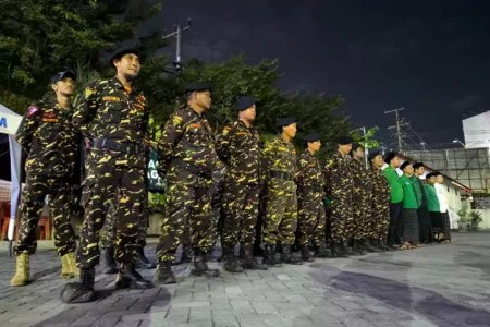 Banser Kota Kediri Tegaskan Komitmen Kawal Aspirasi Rakyat Lewat Posko Jaga Indonesia Foto BeritaJatim.com