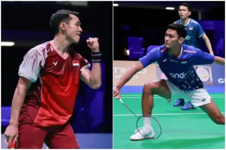Jadwal Live Streaming Fajar/Fikri dan Jonathan Christie di Semifinal Denmark Open 2025 Foto BeritaJatim.com