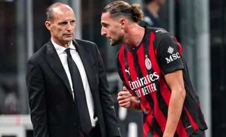 Juventus vs AC Milan; Puncak Profesionalitas Massimiliano Allegri-Adrien Rabiot Foto BeritaJatim.com
