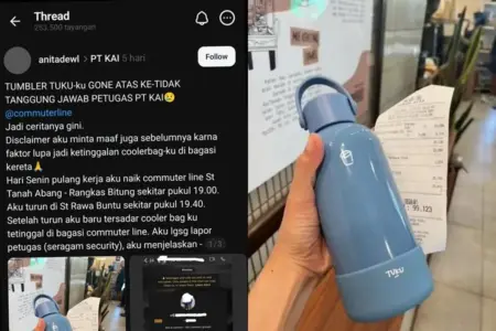 Kronologi Lengkap Kasus Tumbler Hilang yang Diduga Sebabkan Petugas KAI Commuter Dipecat Foto BeritaJatim.com