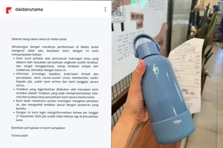 PT Daidan Utama Pecat Anita Dewi Imbas Polemik Tumbler, Warganet Soroti Kejanggalan Surat Pengumuman Foto BeritaJatim.com