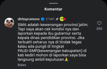 Sorot Dugaan Pungli di SMA Kabupaten Kediri, Mas Dhito: Saya Cek dan Lapor Ibu Gubernur Foto BeritaJatim.com