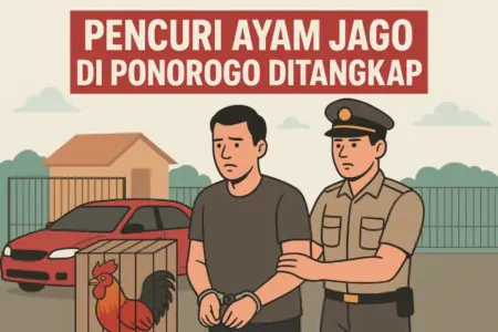 Pencurian di Ponorogo Terungkap, Pelaku Ditangkap Setelah Jual Ayam Jago ke Korban Foto BeritaJatim.com