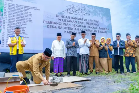 Peletakan Batu Pertama Pembangunan Sekolah Rakyat Terintegrasi di Gresik Dilaksanakan Foto BeritaJatim.com