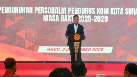 Dilantik! Arderio Hukom Targetkan 250 Emas untuk Surabaya di Porprov 2027 Foto BeritaJatim.com