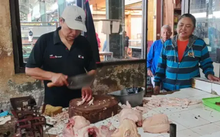 Jelang Nataru, Harga Daging Ayam di Pasar Pahing Kediri Meroket Foto BeritaJatim.com