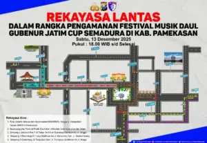 Musik Daul Gubernur Cup Se-Madura, Satlantas Polres Pamekasan Terapkan Rekayasa Arus Lalin Foto BeritaJatim.com