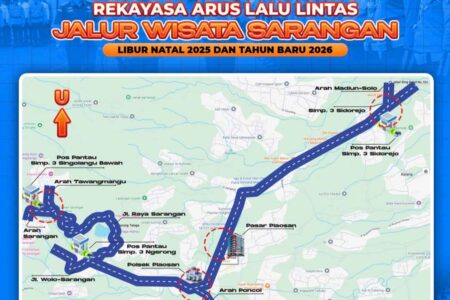 Libur Nataru, Polres Magetan Rekayasa Jalur ke Telaga Sarangan Foto BeritaJatim.com