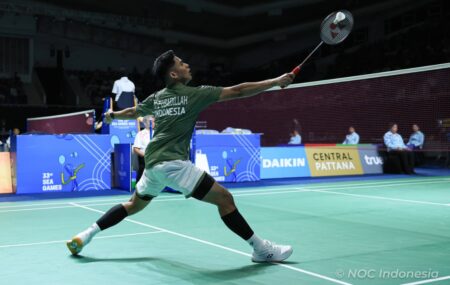 Tim Bulu Tangkis Beregu Putra Indonesia ke Final SEA Games 2025 di Thailand Foto BeritaJatim.com